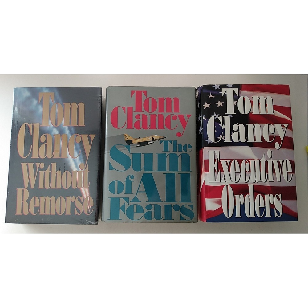 3 Tom Clancy: Executive Orders, The Sum of All Fears, Without Remorse (New) HC